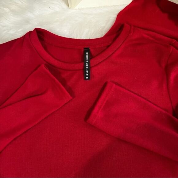 NEW Rags & Couture Longline Knit Midi Sweater Long Sleeve Tunic Dress M Red NWOT - Picture 10 of 15